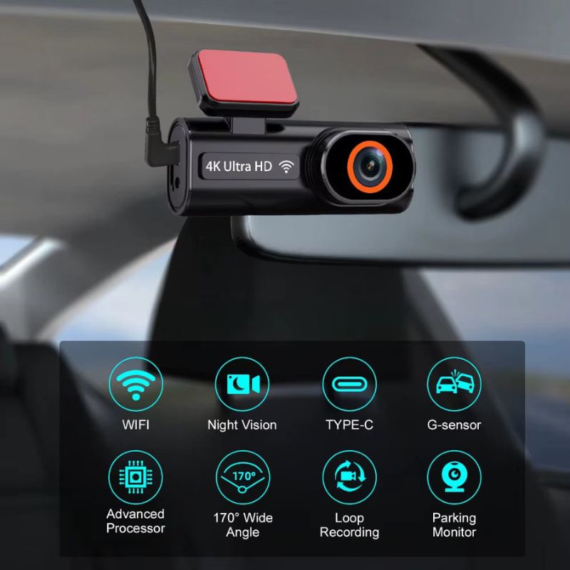 Chase 4K Dash Cam Front and Rear Set 2160P