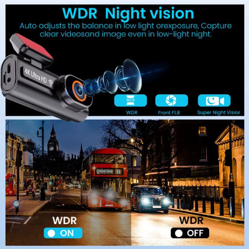 Chase 4K Dash Cam Front and Rear Set 2160P